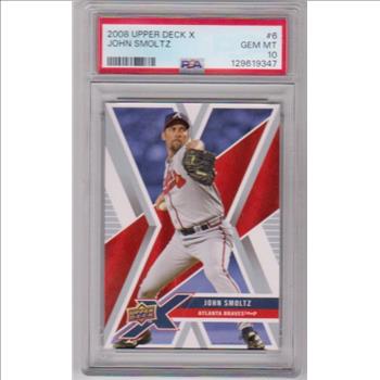 Graded PSA Gem Mint 10 - John Smoltz 2008 Upper Deck X #6 Card