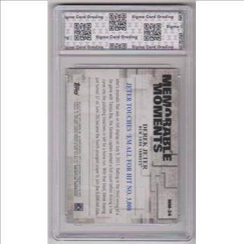 Graded Sigma Mint+ 9.5 - Derek Jeter 2017 Topps Memorable Moments #MM-24 Insert Card