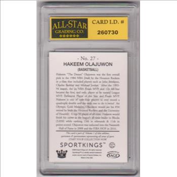 Graded 10 - Hakeem Olajuwon 2018 Sage Sport Kings Gum #27 Card