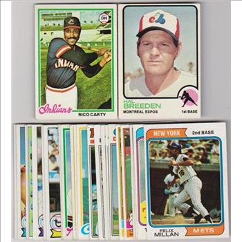 25 Different 1970's Topps Baseball Cards (1973-1979) w/ Rico Carty + More