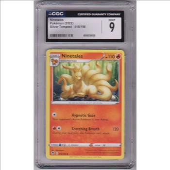 Graded CGC Mint 9 - Ninetales 2022 Pokemon Silver Tempest #18/195 Card