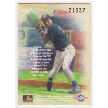  Derek Jeter Rookie - 1994 Ted Williams Company Gardiner Collection #DG-3 Dan Gardiner Insert Card