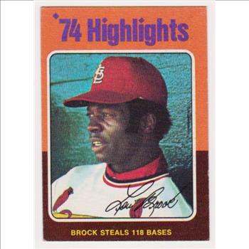 1975 Topps Lou Brock #2 Card - HOF'er