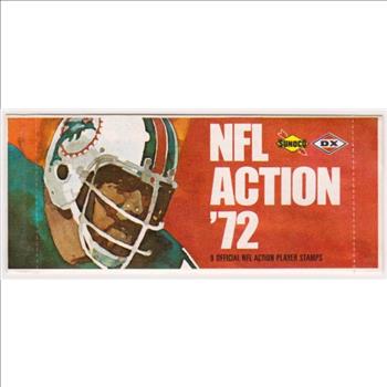 Sealed 1972 NFL Action '72 Sunoco Pack With 9 Player Stamps Inside