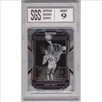Graded Mint 9 - Jerry West 2023 Panini Prizm Draft Picks #81 Card