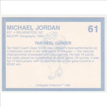 Michael Jordan 1990 North Carolina #61 College Card