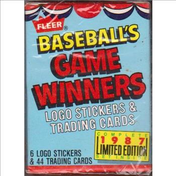 Sealed - 1987 Fleer Baseball Game Winners 44 Card Set