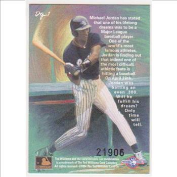 Michael Jordan Baseball Rookie - 1994 Ted Williams Company Gardiner Collection #DG-1