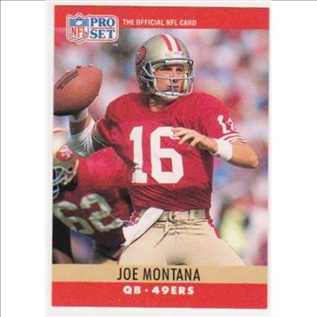 Blank Back Error - Joe Montana 1990 Pro Set Football Card