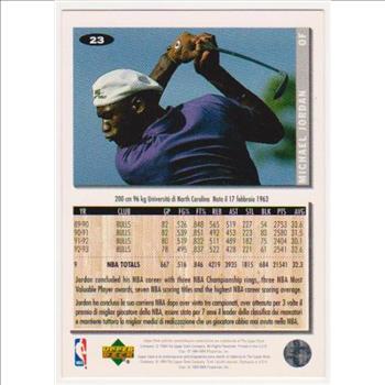 ITALIAN VERSION - Michael Jordan 1994-95 Collector's Choice #23 Card