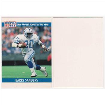 Barry Sanders 1990 Pro Set White Border Double Front Error + Blank Front Error Card Pair