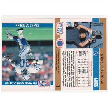 Barry Sanders 1990 Pro Set White Border Double Front Error + Blank Front Error Card Pair