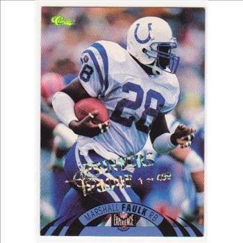 Only 499 Exist - Marshall Faulk 1996 Classic NFL Experience Printers Proof #6 Insert Card