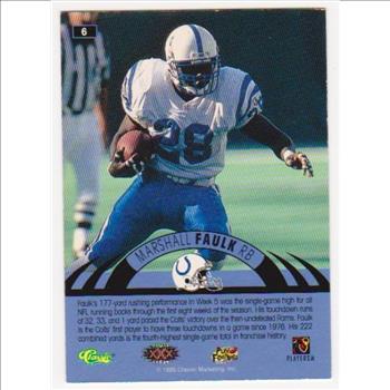 Only 499 Exist - Marshall Faulk 1996 Classic NFL Experience Printers Proof #6 Insert Card