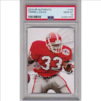 Graded PSA Gem Mint 10 - Terrell Davis 2014 SP Authentic #144 Card