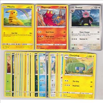 25 Different Pokemon Trading Cards w/ Pikachu + More