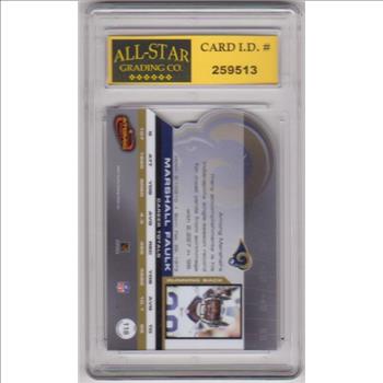 Graded 9 - Marshall Faulk 2001 Pacific Prism Atomic #118 Card