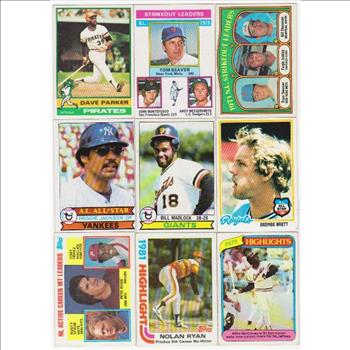 9 Different Vintage Baseball Star/Hall Of Famer Cards (Nolan Ryan + More) 1972-1984