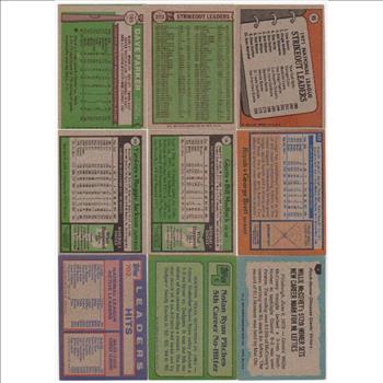 9 Different Vintage Baseball Star/Hall Of Famer Cards (Nolan Ryan + More) 1972-1984