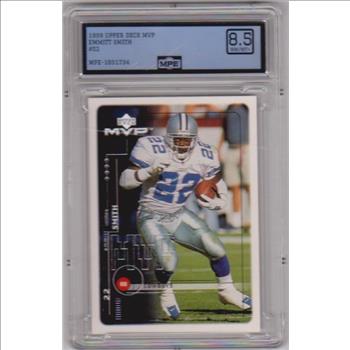 Graded MPE NM-MT+ 8.5 - Emmitt Smith 1999 Upper Deck MVP #52 Card