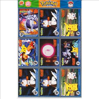 1999 Pokemon Master Trainer Collector Set Uncut 9 Card Sheet #5