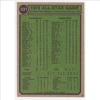 1974 Topps Carlton Fisk/Johnny Bench #331 Card - HOF'ers