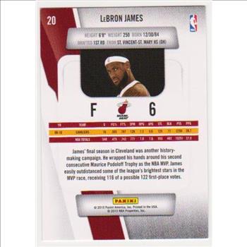 Lebron James 2010-11 Panini Prestige #20 Card