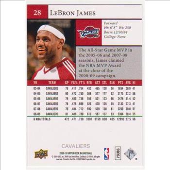 Lebron James 2009-10 Upper Deck #28 Card