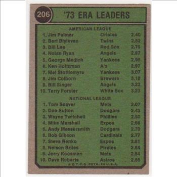 1974 Topps Jim Palmer/Tom Seaver #206 Card - HOF'ers