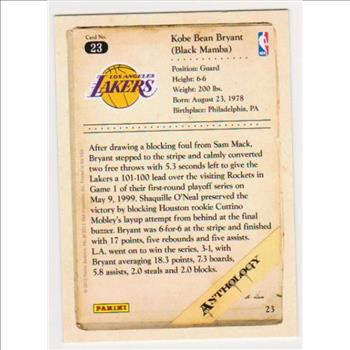 Kobe Bryant 2012 Panini Anthology #23 Card