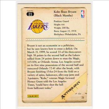 Kobe Bryant 2012 Panini Anthology #21 Card