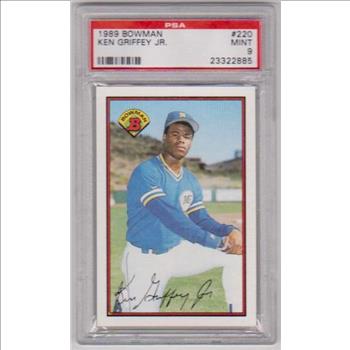 Rookie Graded PSA Mint 9 - Ken Griffey, Jr. 1989 Bowman #220 Card