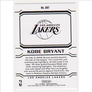 Kobe Bryant 2017-18 Hoops Career Tribute #297 Card