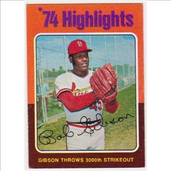 1975 Topps Bob Gibson #3 Card - HOF'er
