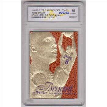 Rookie Graded Gem Mint 10 - Kobe Bryant 1996-97 Flair Showcase Legacy 23 Kt Gold Card