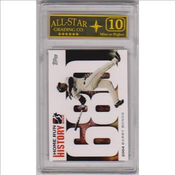 Graded 10 - Barry Bonds 2006 Topps Home Run History #BB680 Card