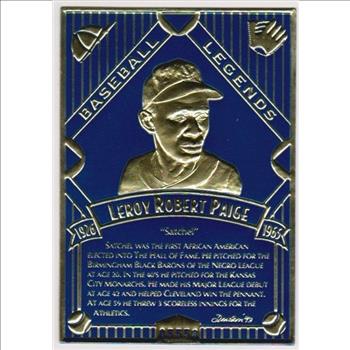 1993 Legendary Foils Satchel Paige Sculpted Card With COA