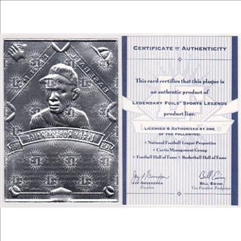 1993 Legendary Foils Satchel Paige Sculpted Card With COA