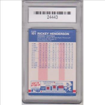 Graded Gem Mint 10 - Rickey Henderson 1987 Fleer #101 Card