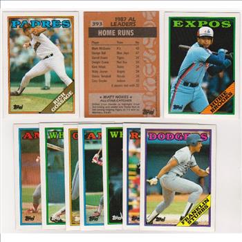 ERROR LOT - 10 Assorted 1988 Topps Baseball Wrong Back Errors w/ Rich Gossage Front + More