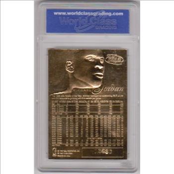 Graded Gem Mint 10 - Michael Jordan 1996-97 Fleer Flair Showcase 23 Kt Gold Card