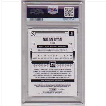 Graded PSA Mint 9 - Nolan Ryan 2018 Donruss Optic Holo #152 Card