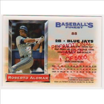 Only 5000 Exist - Roberto Alomar 1993 Finest Promo #88 Card