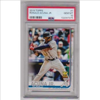 Graded PSA Gem Mint 10 - Ronald Acuna Jr. 2019 Topps #1 Card