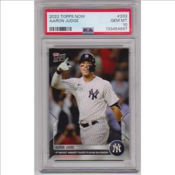 Graded PSA Gem Mint 10 - Aaron Judge 2022 Topps Now #333 Card