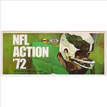 Sealed 1972 NFL Action '72 Sunoco Pack With 9 Player Stamps Inside