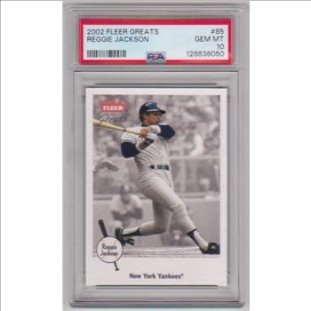 Graded PSA Gem Mint 10 - Reggie Jackson 2002 Fleer Greats #85 Card