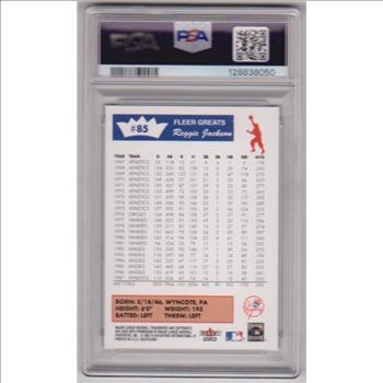 Graded PSA Gem Mint 10 - Reggie Jackson 2002 Fleer Greats #85 Card