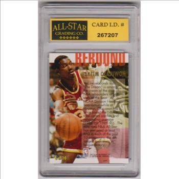 Graded 9 - Hakeem Olajuwon 1994-95 Fleer Ultra Rebound King #6 Insert Card