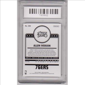 Graded Gem Mint 10 - Allen Iverson 2023-24 Hoops #296 Card